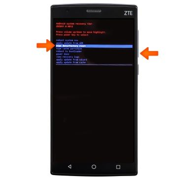 Сделать хард ресет ZTE: вернуть заводские настройки