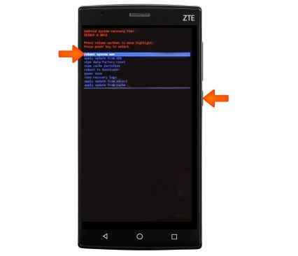 Сделать хард ресет ZTE: вернуть заводские настройки