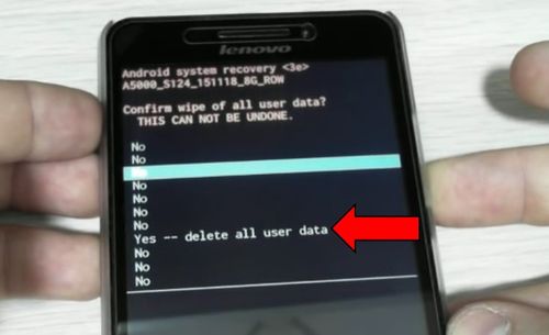 Lenovo A5000 хард ресет: сброс к заводским настройкам