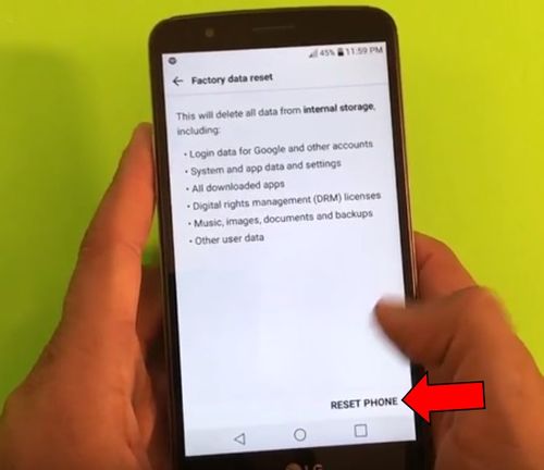 LG Stylus 3 сброс настроек: два способа